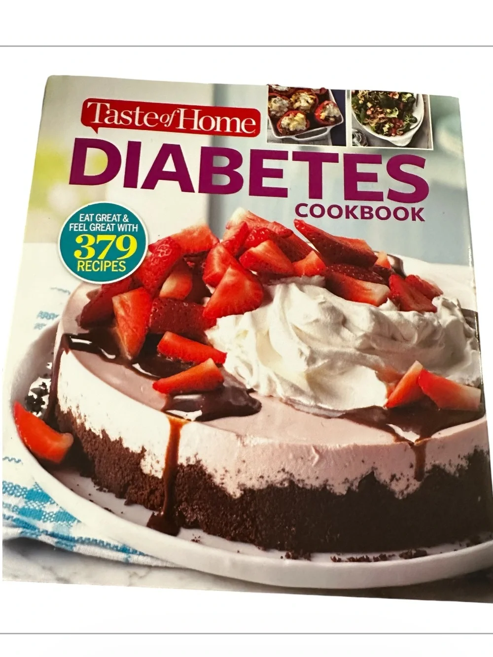 Taste of Home Diabetes Cookbook - White, Pink, Red Cover